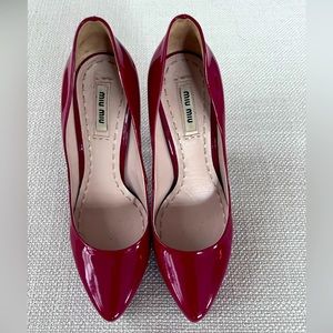 Miu Miu red patent leather pumps!!  Luxury brand. Excellent condition.
